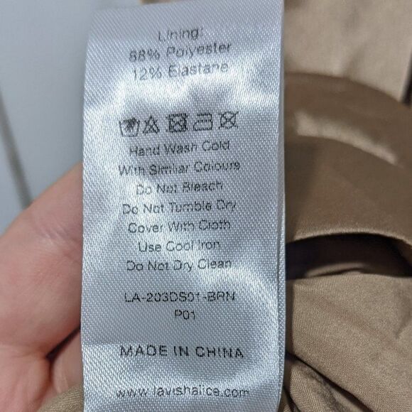 New Lavish Alice | Satin Cowl Neck Gathered Minidress in Bronze - Picture 12 of 14